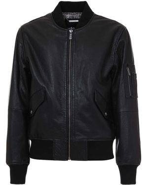 Just Cavalli Zip-Up Leather Jacket - Black