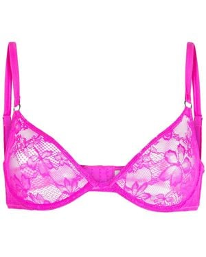 Fleur du Mal Le Stretch Lace Demi Bra - Pink