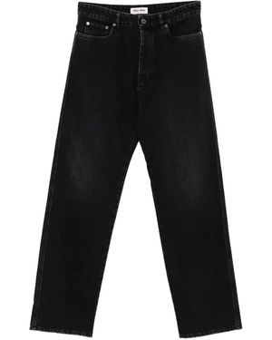 Miu Miu Gerade Five-Pocket-Jeans mit Logo - Schwarz