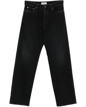 Miu Miu Logo-motif five-pockets straight-leg jeans - Negro