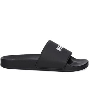 MSGM Debossed-Logo Slides - Black