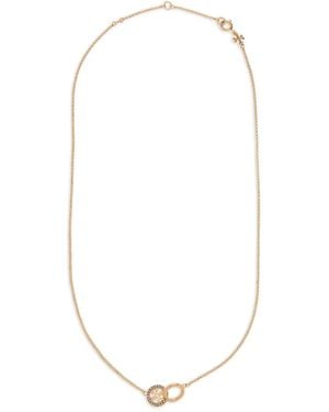 Tory Burch Logo-Charm Chain Necklace - White
