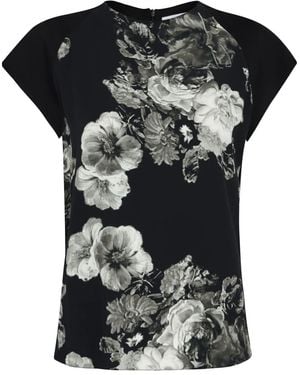 Gloria Coelho Floral-Print T-Shirt - Black