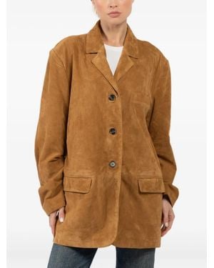 Smythe Suede Button-Fastening Jacket - Brown