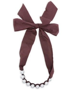 forte_forte Halsketting Met Strik - Paars