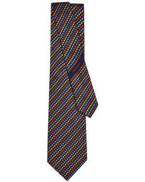 Ferragamo Infinite Inspirations Dots-Jacquard Tie - White