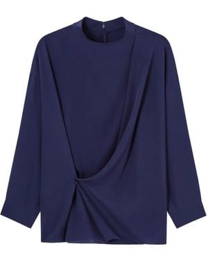 Giorgio Armani Draped Twisted Shirt - Blue