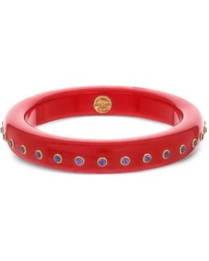 Mark Davis 18K Amethyst Bakelite Bangle - Red