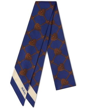 Mulberry Fular Con Estampado Heart Pockets - Azul