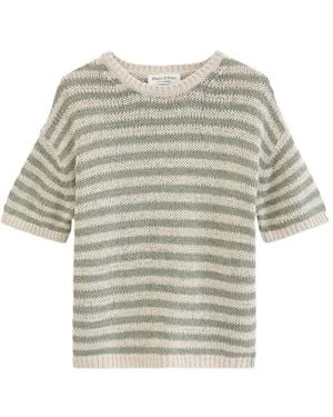 Marc O' Polo Striped Short-Sleeve Knit T-Shirt - White