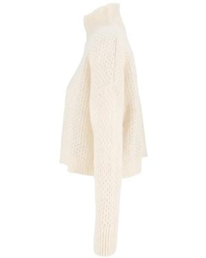 Antonelli Open-Knit High-Neck Jumper - White