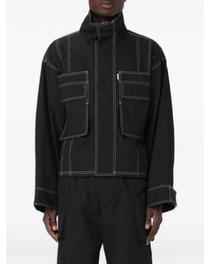 Bonsai Contrast-Stitch Pocket-Detail Jacket - Black
