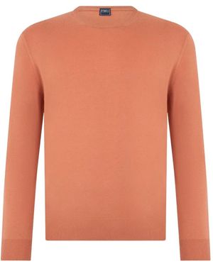 Fedeli Cashmere Crew-Neck Jumper - Orange