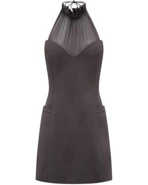 Oude Waag Halterneck Mini Dress - Grey