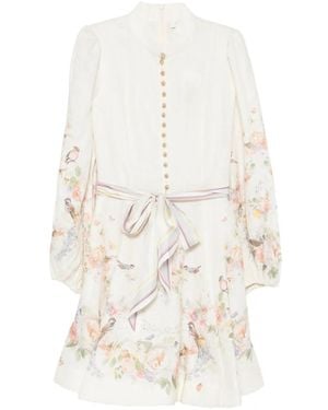 Zimmermann Mini-Jurk Met Bloemenprint - Wit