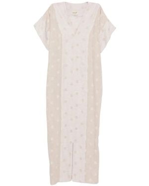 Bambah Vestido Largo Lila - Blanco