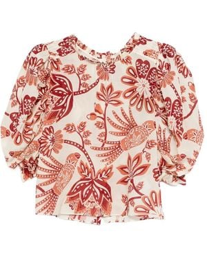 FARM Rio Flowerful Birds Blouse - Pink