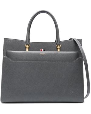 Thom Browne Bolso shopper granulado - Gris