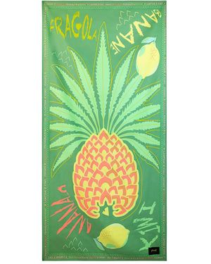 f**k woman Fruit-Print Reversible Beach Towel - Green