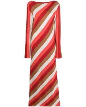 La DoubleJ Gestreiftes Maxikleid - Rot