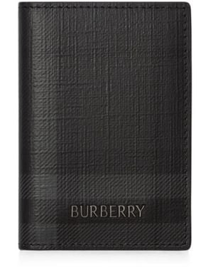 Burberry City Check Folding Card Case - Black