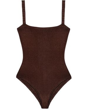 Calle Del Mar Ribbed Knit Bodysuit - Brown