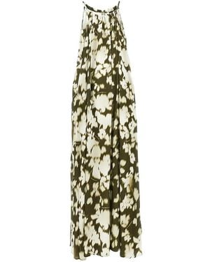 Emporio Armani Robe À Fleurs Imprimées - Metallic