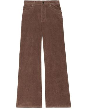 Zadig & Voltaire Logo-Patch Wide-Leg Pants - Brown
