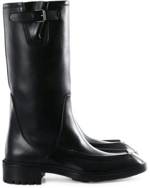 Saint Laurent Buckled Leather Boots - Black