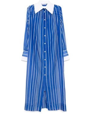 Dice Kayek Vestido camisero a rayas - Azul