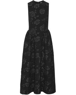 ROTATE BIRGER CHRISTENSEN Floral-jacquard midi dress - Schwarz