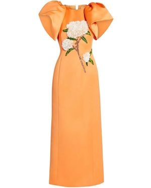 LEO LIN Robe Longue Lucinda À Ornements - Orange