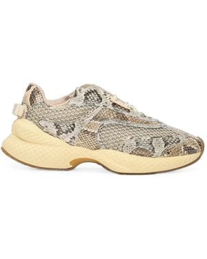 Roberto Cavalli Snake-Effect Low-Top Trainers - White