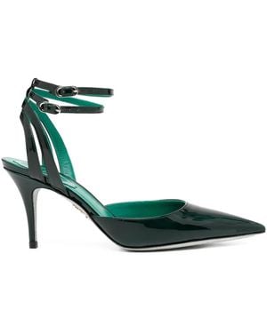 Rene Caovilla 80Mm Leather Court Shoes - Green