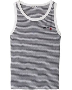 Miu Miu X Petit Bateau Ribbed Top - Gray