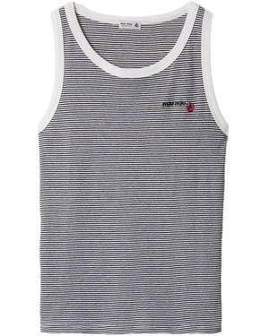 Miu Miu X Petit Bateau Ribbed Top - Grey