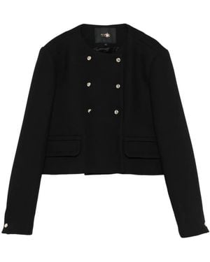 Maje Blazer corto con doble botonadura - Negro