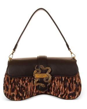 Just Cavalli Iconic Snakes Schultertasche - Braun