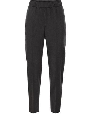 Peserico Tapered Elasticated-Waistband Pants - Black