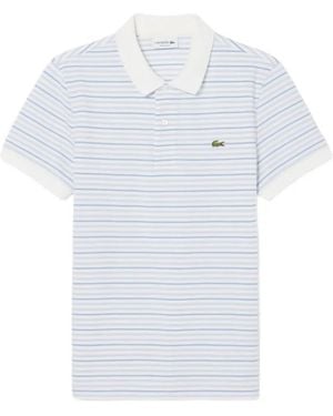 Lacoste Striped Short-Sleeve Polo Shirt - White