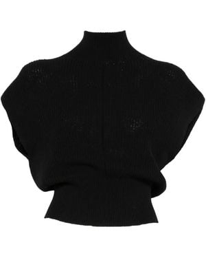 Rick Owens Sleeveless Turtleneck Sweater - Black
