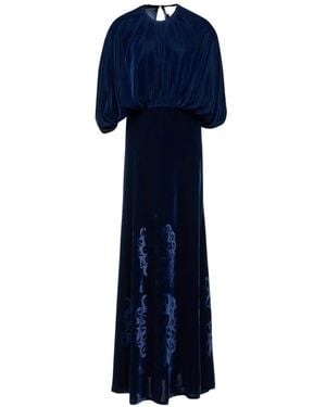 Themis Z Vestido Largo Kyma Con Motivo Floral - Azul