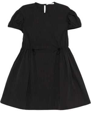 Cecilie Bahnsen Puff-Sleeve Tie Dress - Black