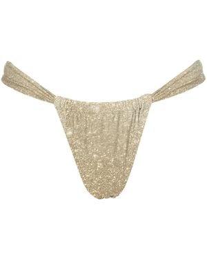 Mc2 Saint Barth Noelle Lurex Bikini Bottoms - White