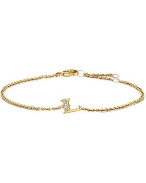 David Yurman 18Kt Geelgouden Petite Pavé Initial Armband Met Diamanten - Wit