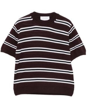 Daniele Fiesoli Striped Short-Sleeve Top - Black