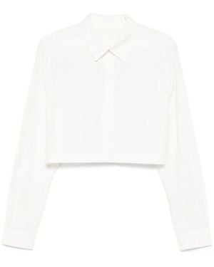 Rick Owens Long-Sleeve Crop Shirt - White