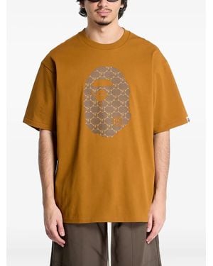 A Bathing Ape Monogram Ape Head T-Shirt - Orange