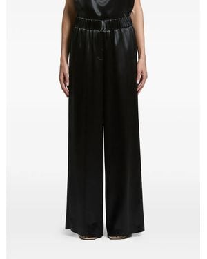 Peserico Aurea Satin-Finish Elasticated-Waistband Trousers - Black