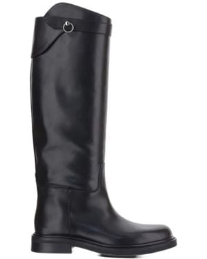 Poeve Knee-High Leather Boots - Black